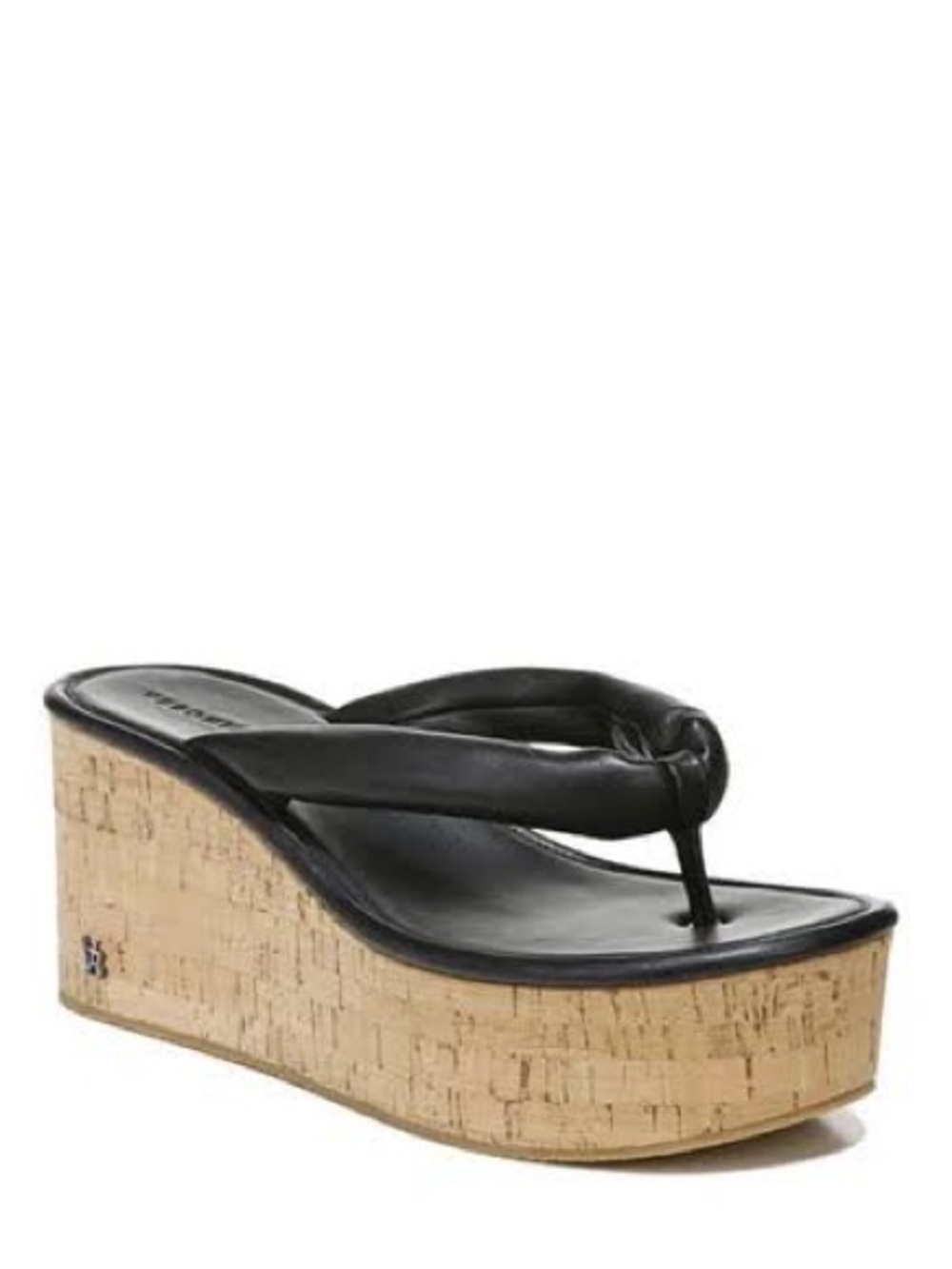 Women’s Veronica Beard Cork Platform Black Leather Thong Sandals Size 6M